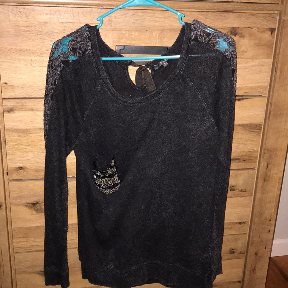 Miss me American flag/lace long sleeve